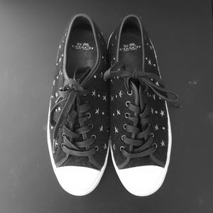 Coach 🌟 embellish black womens sneaker sz 9.5B
